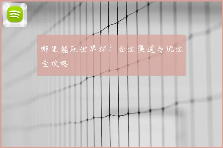 哪里能压世界杯?合法渠道与玩法全攻略